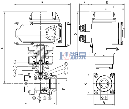 电动丝扣球阀Q911F-16P型号，图片，原理